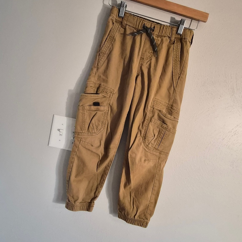 Wrangler Boys 8 Slim Cargo Joggers Khaki Stretch Elastic Gorpcore Skater Casual